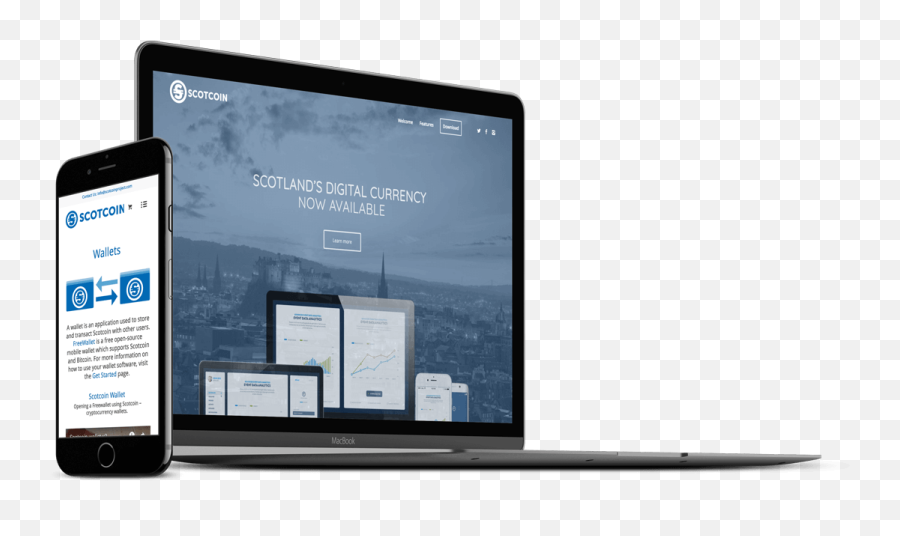 Scotcoin Website Mockup - Laptop Mobile Mockup Png,Laptop Png Transparent