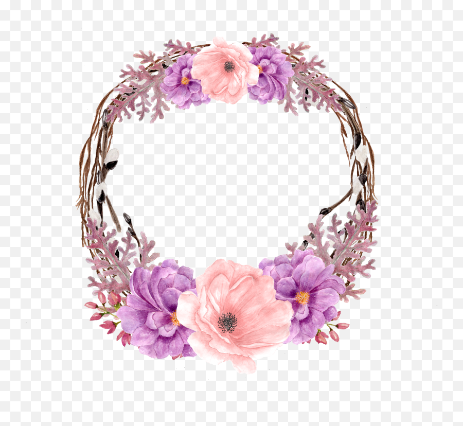 Vector Free Lavender Clipart - Transparent Background Free Floral Wreath Png,Flower Wreath Png