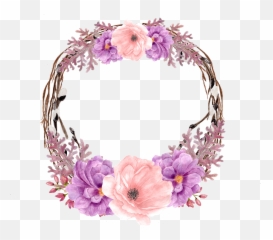 Vector Free Lavender Clipart - Transparent Background Floral Wreath png