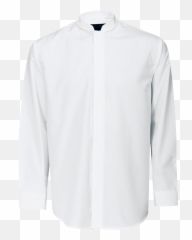 Download Menu0027s White Barista Shirt With Mandarin Collar Png