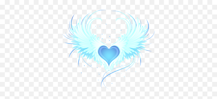 Download Hd Heart Wings - Blue Heart With Angel Wings Blue Heart With Wings Png,Wing Png