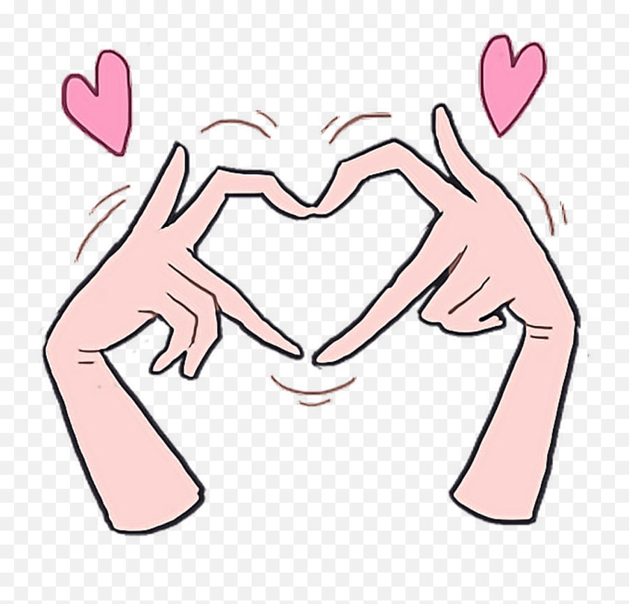 Love Heart Kawaii Cute Hand Hands Cartoon Anime Handpai - Different Types Of Hand Hearts Png,Anime Heart Png
