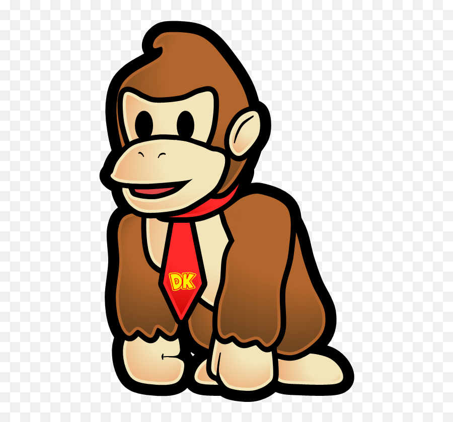 Clipart Transparent Download Donkey - Paper Mario Donkey Kong Png,Diddy Kong Png