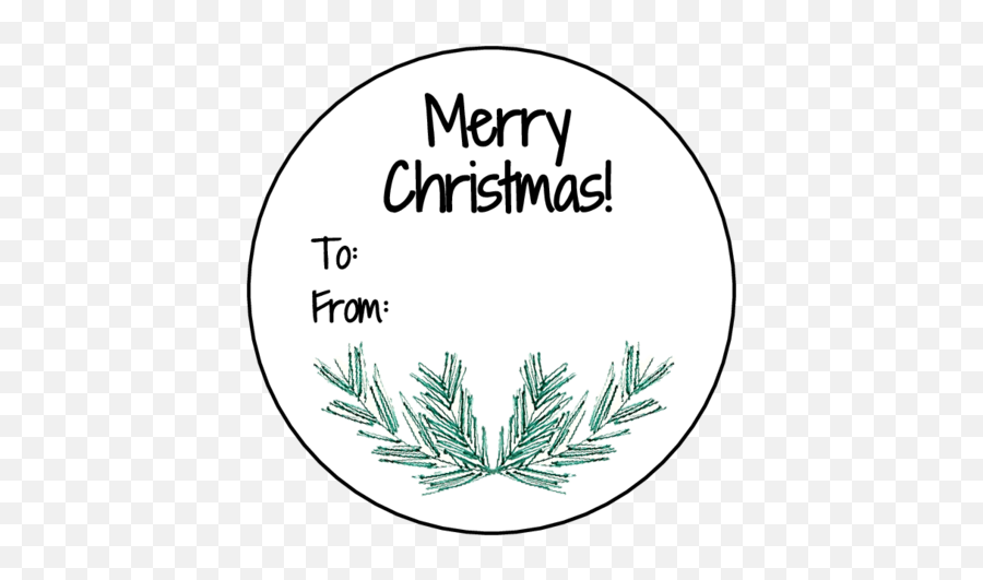 Merry Christmas Pine Needle Circle Gift Tag Labels - Merry Christmas Gift Tag Png,Gift Tag Png