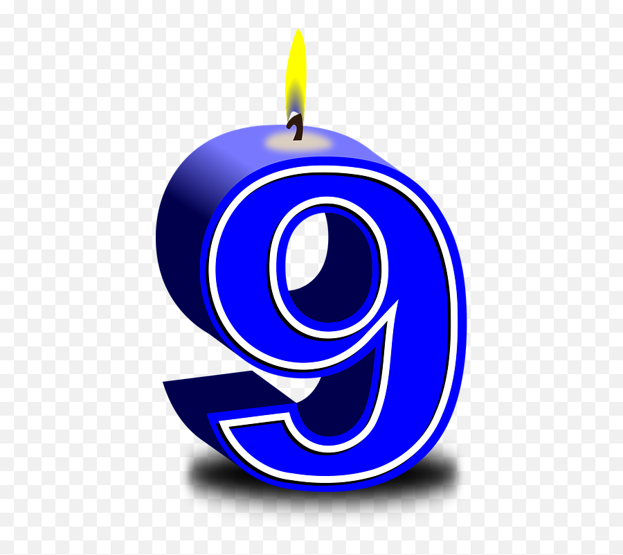 Vector 9 Number Picture 2813202 - Number 3 Candle Png,Number 9 Png