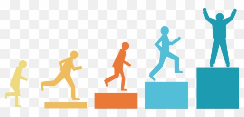 People Running Up Steps To Show High Achievement - Png
