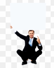 Businessmen Holding Banner Png Image