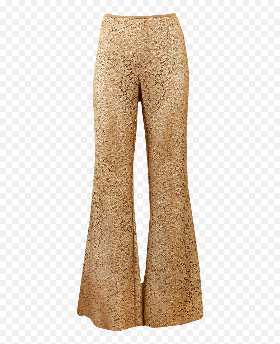 Michael Kors Metallic Guipure Lace Flared Pants In Gold - Menhires Pola Paz Png,Gold Flare Png