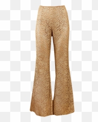 Michael Kors Metallic Guipure Lace Flared Pants In Gold - Menhires Pola Paz png