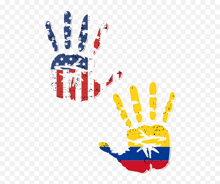 Usa Colombia Handprint Flag Proud Colombian American Heritage Biracial Roots Culture Descendents Beach Sheet - Jamaica Usa Handprint Png,Colombian Flag Png