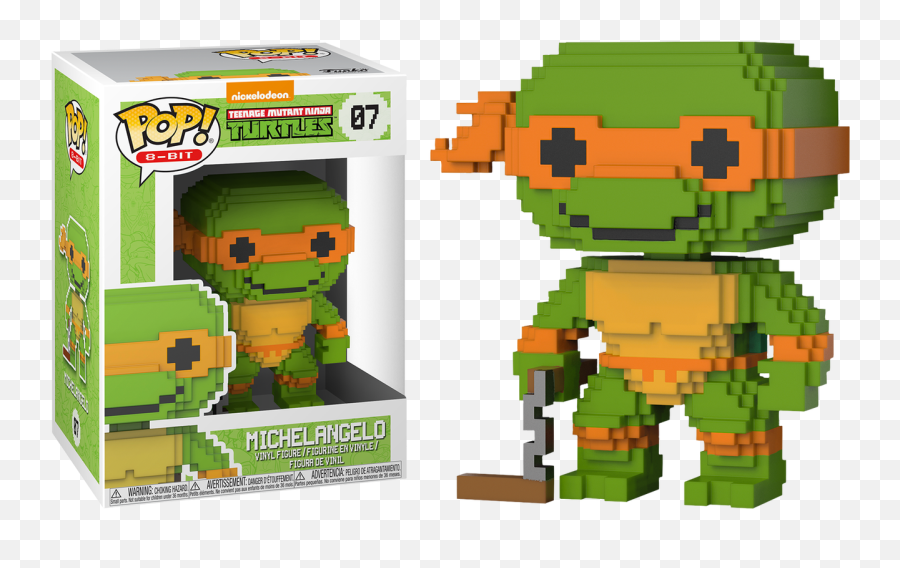 Teenage Mutant Ninja Turtles - Michelangelo 8bit Pop Vinyl Figure 8 Bit Pop Funko Png,Michelangelo Png