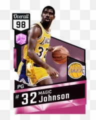87 Magic Johnson - Dwight Howard 2k Card Png,Magic Johnson Png