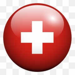 Red Circle Cross Transparent Png - Switzerland Round Flag No Background,Red Circle Logo