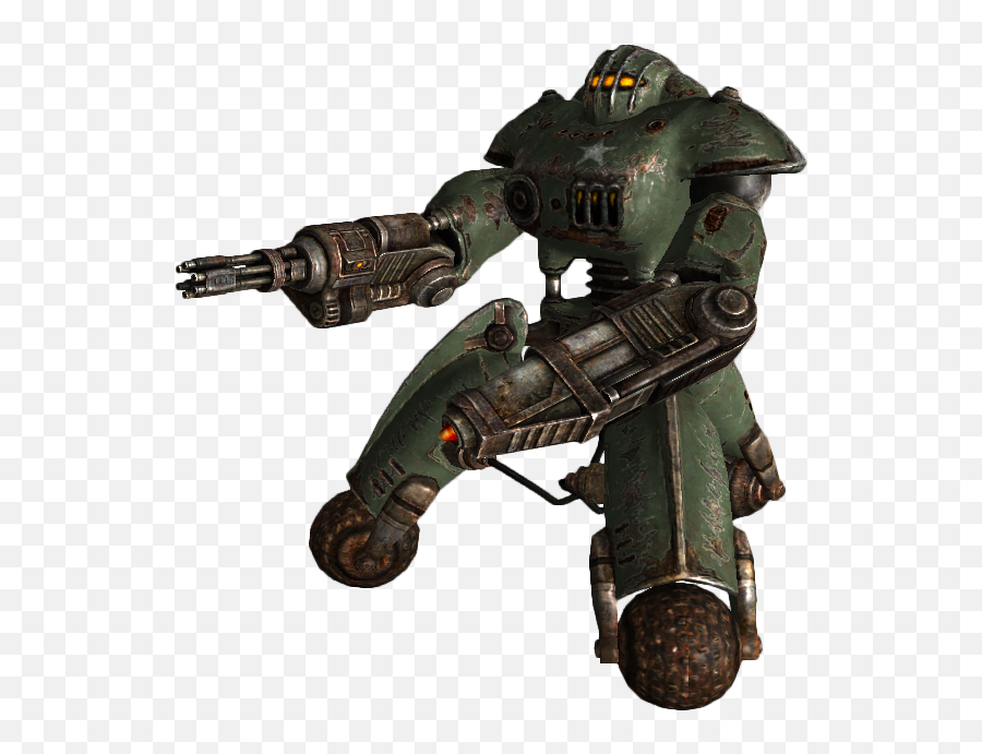 Download Military Sentry Bot Minigun - Fallout 3 Sentry Bot Sentry Bot Fallout Robots Png,Fallout 3 Logo Png