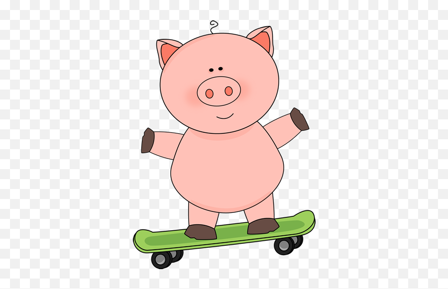 Free Skateboard Clips Download Clip Art - Pig On A Skateboard Png,Skateboards Logo Wallpaper