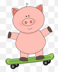 Free Skateboard Clips Download Art - Pig On png