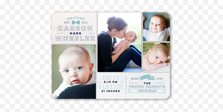 Modern Icon Boy 6x8 Birth Announcement - Boy Png,Shutterfly Icon