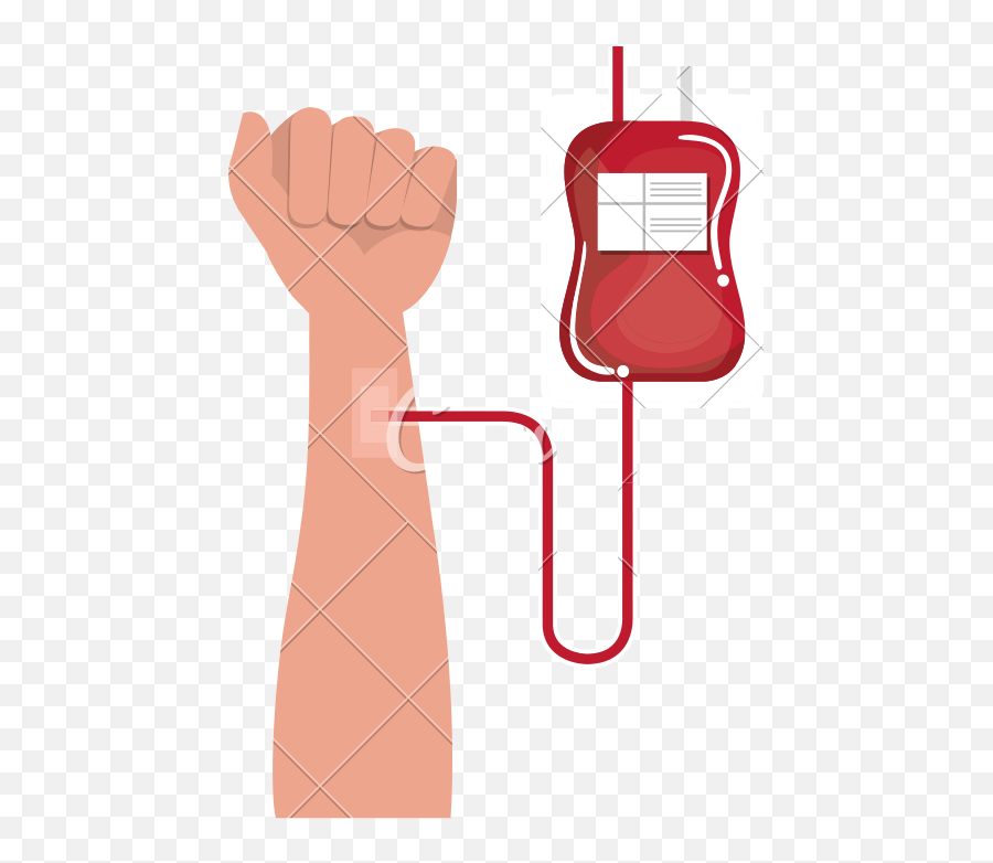 Human Hand With Bag Blood Donation Icon - Illustration Png,Blood Hand Png