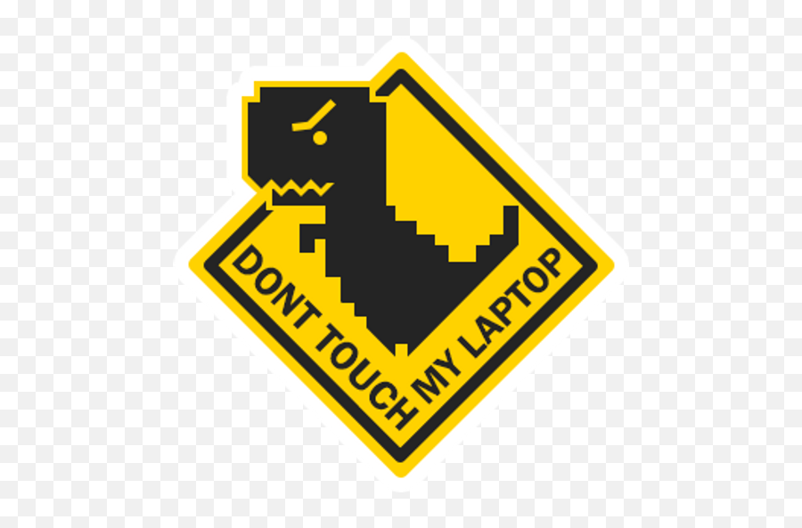 Chrome Dino T - Laptop Sticker Dont Touch My Laptop Png,Dont Touch Icon