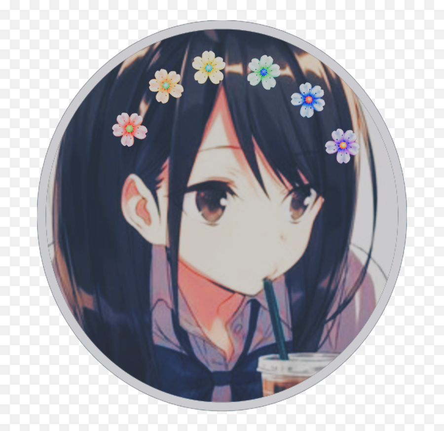 Freetoedit Animegirl Anime Starbucks Sticker By Uamiyu - Chicas Anime Con Cabello Cafe Png,Cute Anime Icon