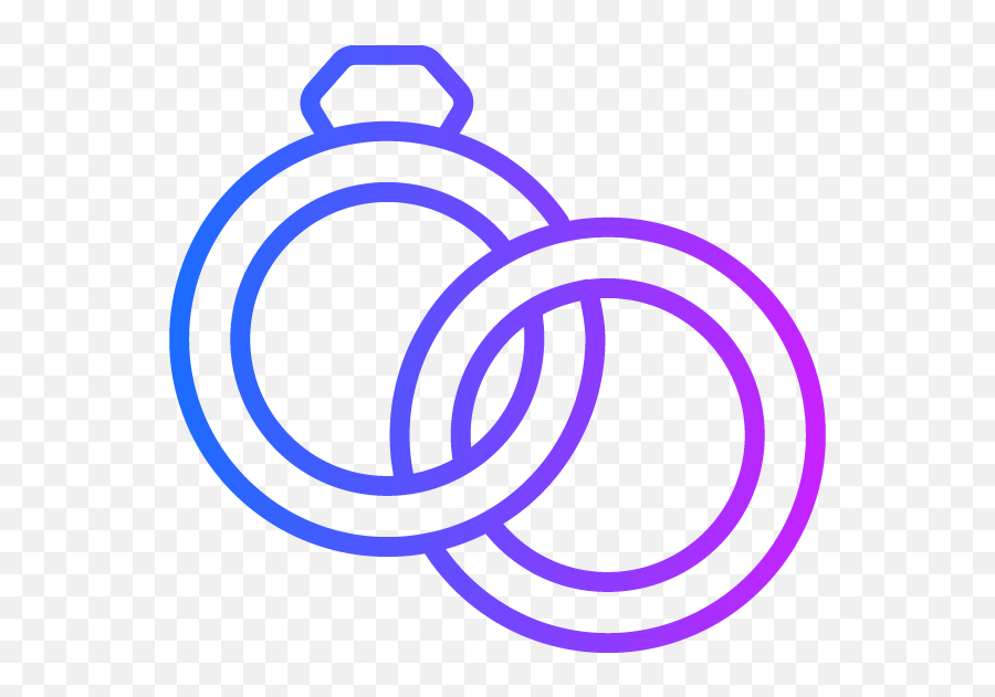 Wedding Icon Rings Couple Line Gradient Graphic By - Dot Png,Bride Icon