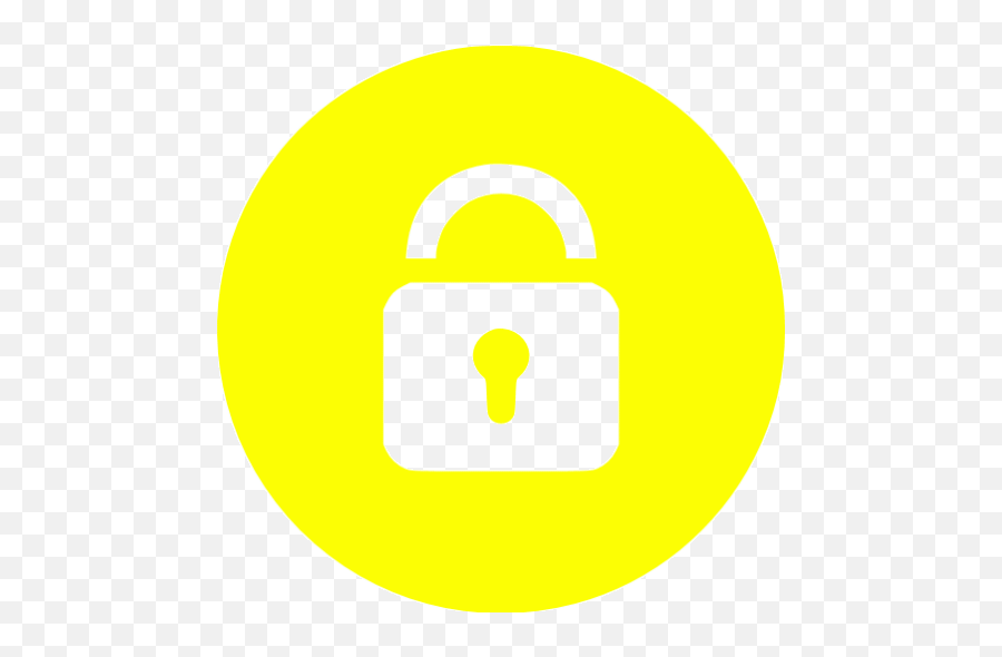 Yellow Private Icon - Free Yellow Lock Icons Padlock Icon White Png,Cyber Icon