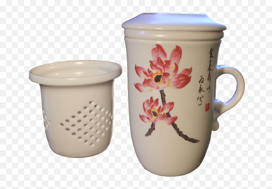 Magnolia Blossom Porcelain Hand - Painted Infuser Mug Serveware Png,Coffee Icon Magnolia