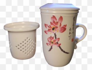Magnolia Blossom Porcelain Hand - Painted Infuser Mug Serveware png