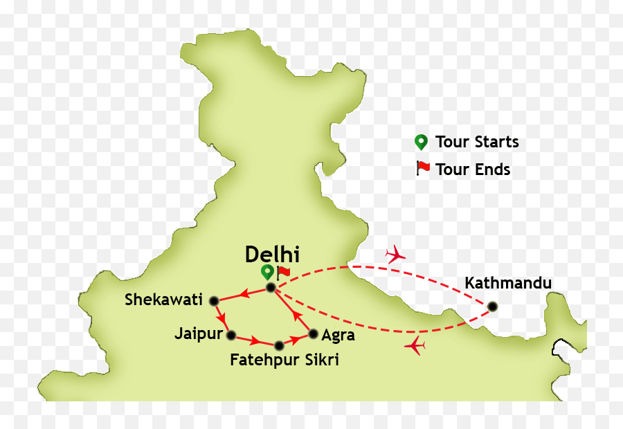Golden Triangle Haryana Nepal Kerala - India Map Outline Png,India Map Png