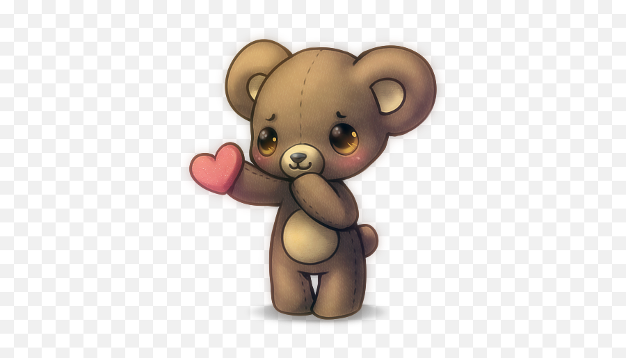 Download Love Cute Anime Animals Bear Heart Kawaii - Cute Sad Teddy Bear  Cartoon Png,Anime Heart Png - free transparent png images 