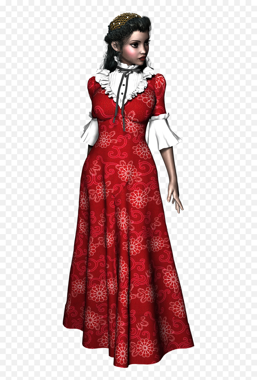 Womanposingtransparent Backgroundrender3d - Free Image Victorian Woman No Background Png,Dress Transparent Background