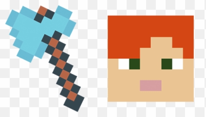 Minecraft Diamond Axe Alex Cursor - Minecraft Pickaxe And Sword Png,Minecraft Diamond Png