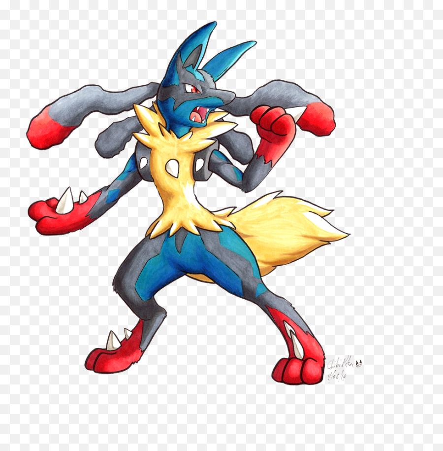 Copic - Mega Lucario Dibujo Png,Lucario Png