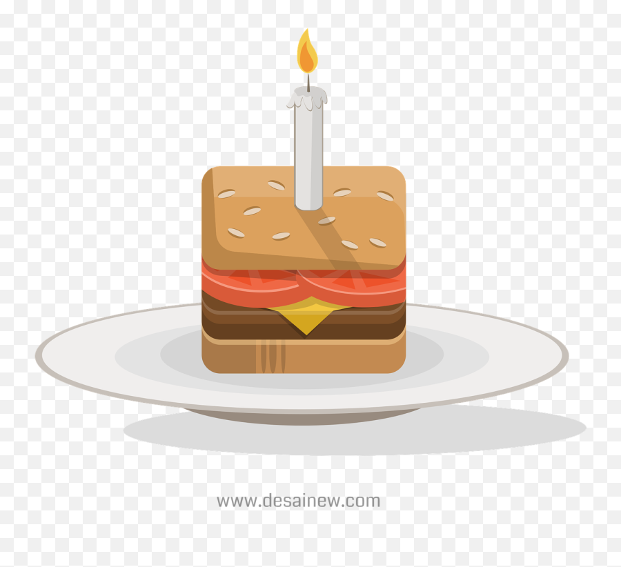 Birthday Burger Cake - Birthday Cake Burger Transparent Png,Birthday Cake Icon Png