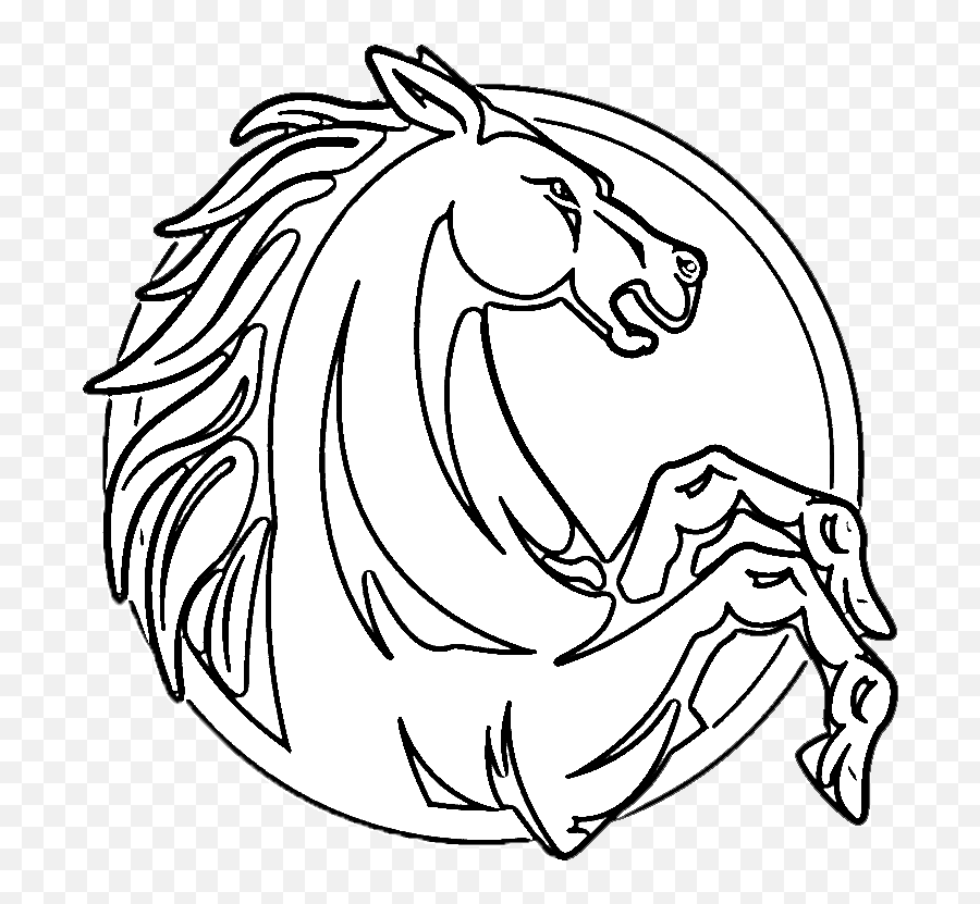 Realistic Horse Head Coloring Pages - Clip Art Mustang Horse Printable Rearing Horses Coloring Pages Png,Mustang Horse Png