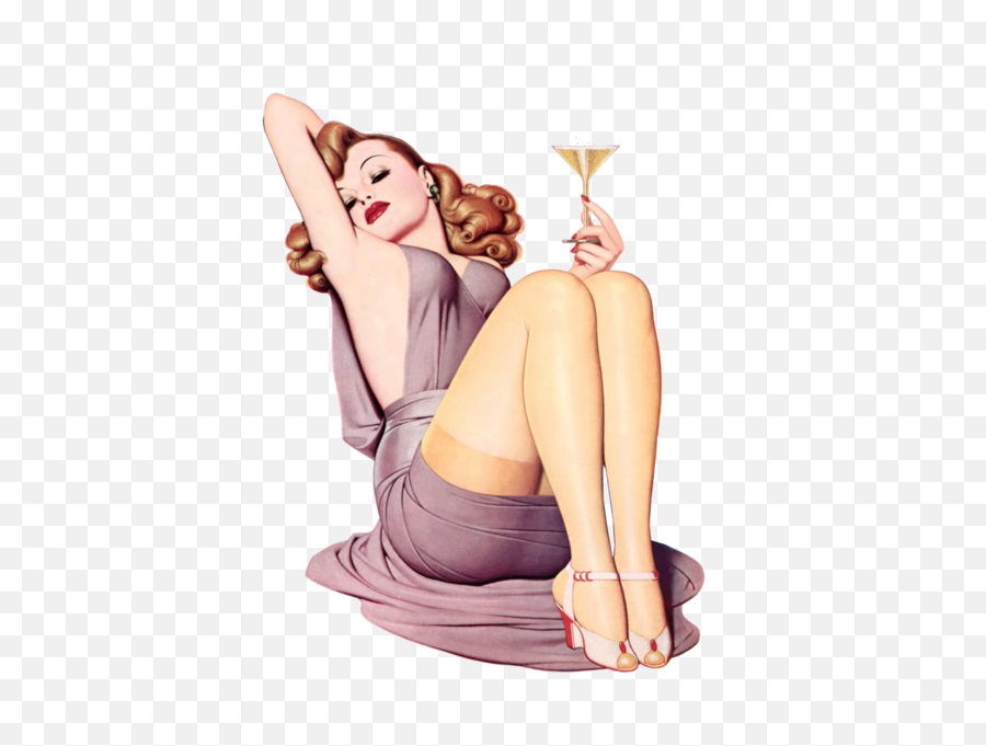 Download Transparent Girl Pinup - Pin Up Girl With Cocktail Png,Pin Up Girl Png