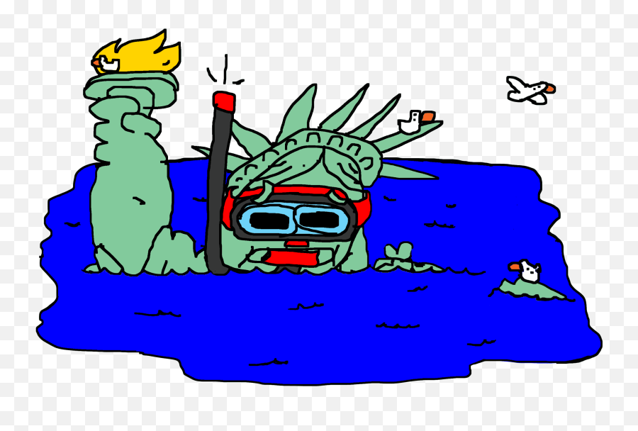 Saving The Statue Of Liberty From Climate Change - Bloomberg Statue Of Liberty Drowning Png,Statue Of Liberty Logo