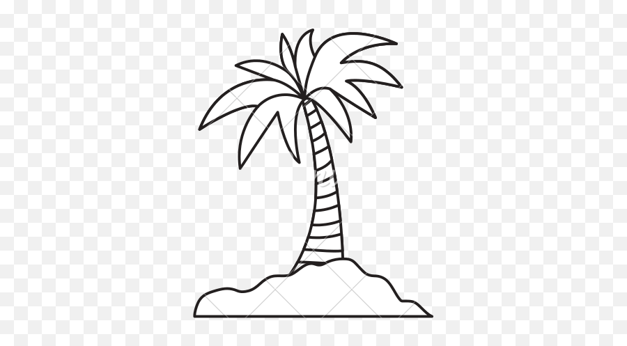 Palm Tree Drawing Png - Palm Trees,Tree Line Png