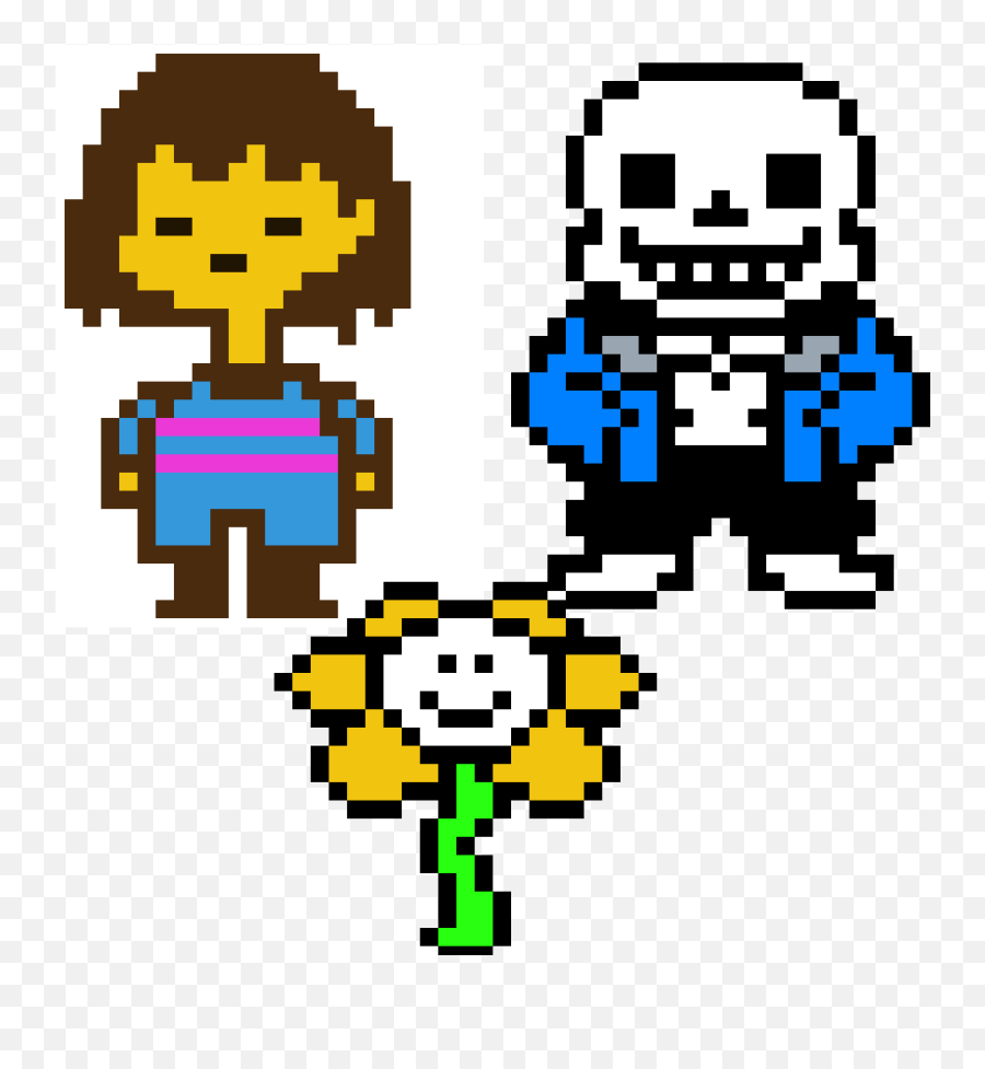 Frisk Sans And Flowey - Pixel Sans Sprite Full Size Png Sans Blue Eye Gif,Flowey Png