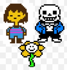 Frisk Sans And Flowey - Pixel Sans Sprite Full Size Png Sans Blue Eye Gif,Flowey Png