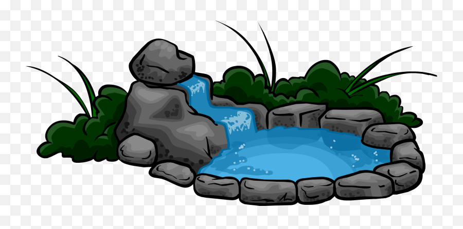 Clipart Water Pond - Club Penguin Koi Pond Png,Waterfall Transparent