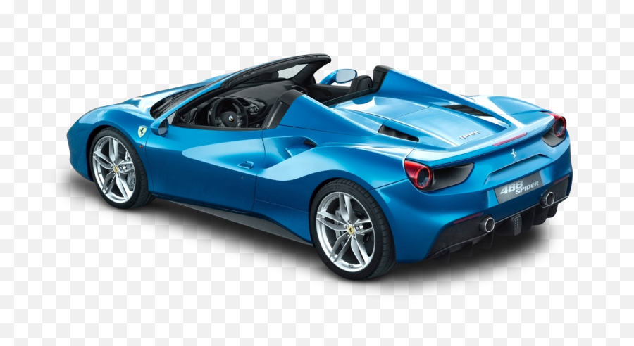 Blue Sports Car - Ferrari 488 Spider Png,Blue Car Png