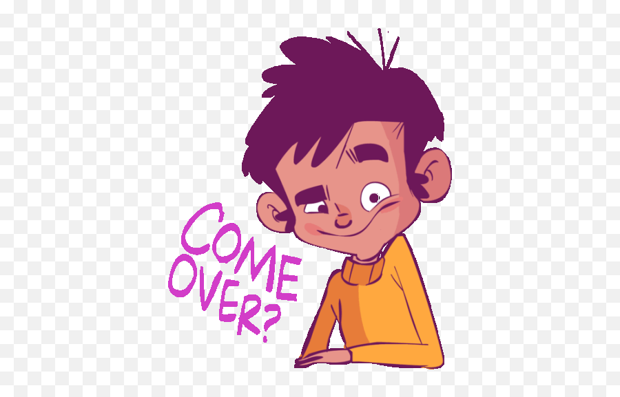 Boy Saying Come Over Sticker - Luluand Jazz Come Over Smirk Come Over Sticker Png,Smirk Mouth Icon