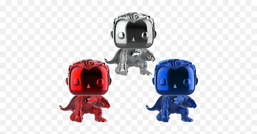 Covetly Funko Pop Heroes Superman Red White U0026 Blue Chrome - Funko Pop Chrome Superman Png,Superman Icon Pack