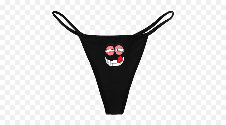 Cotton Spandex Thong Bikini With Printing Crazy Face - Jack Daniels String Tanga Png,Crazy Face Png