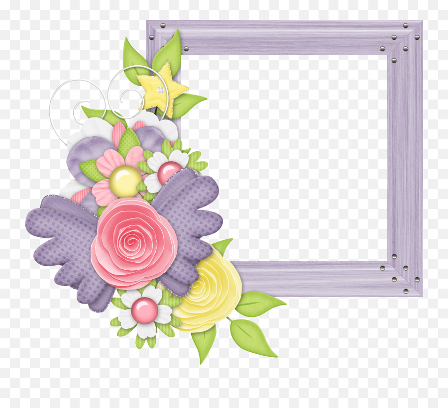 Download Flower Clipart Frame Design - Cute Photo Frame Flowers Frame Design Transparent Png,Frame Design Png