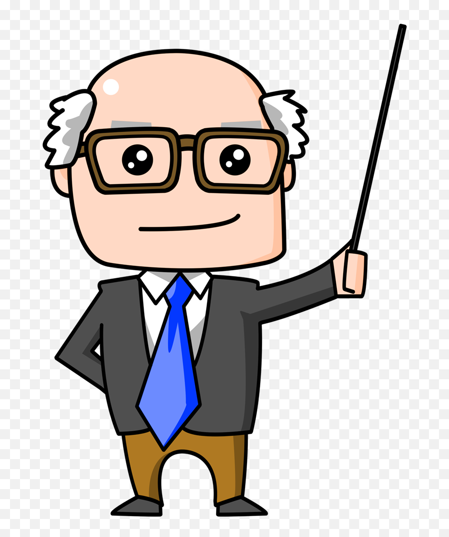 Download Old Professor Bald Cartoon Student Man - Teacher Clipart Png,Bald Head Png