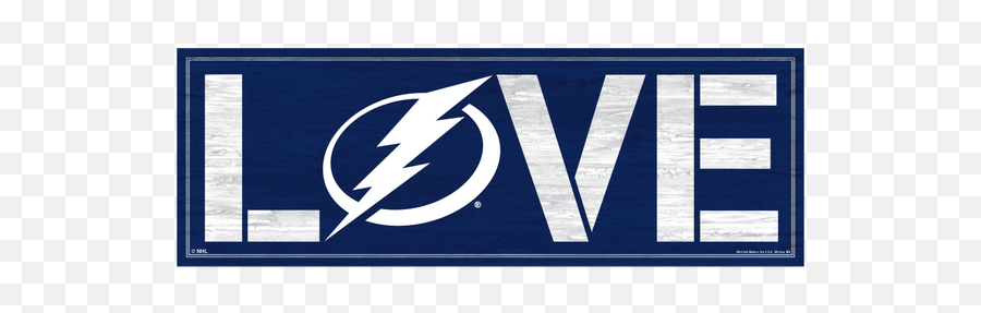 Tampa Bay Lightning Wincraft Love Wood Sign - Tampa Bay Lightning New Png,Lightning Logo Png