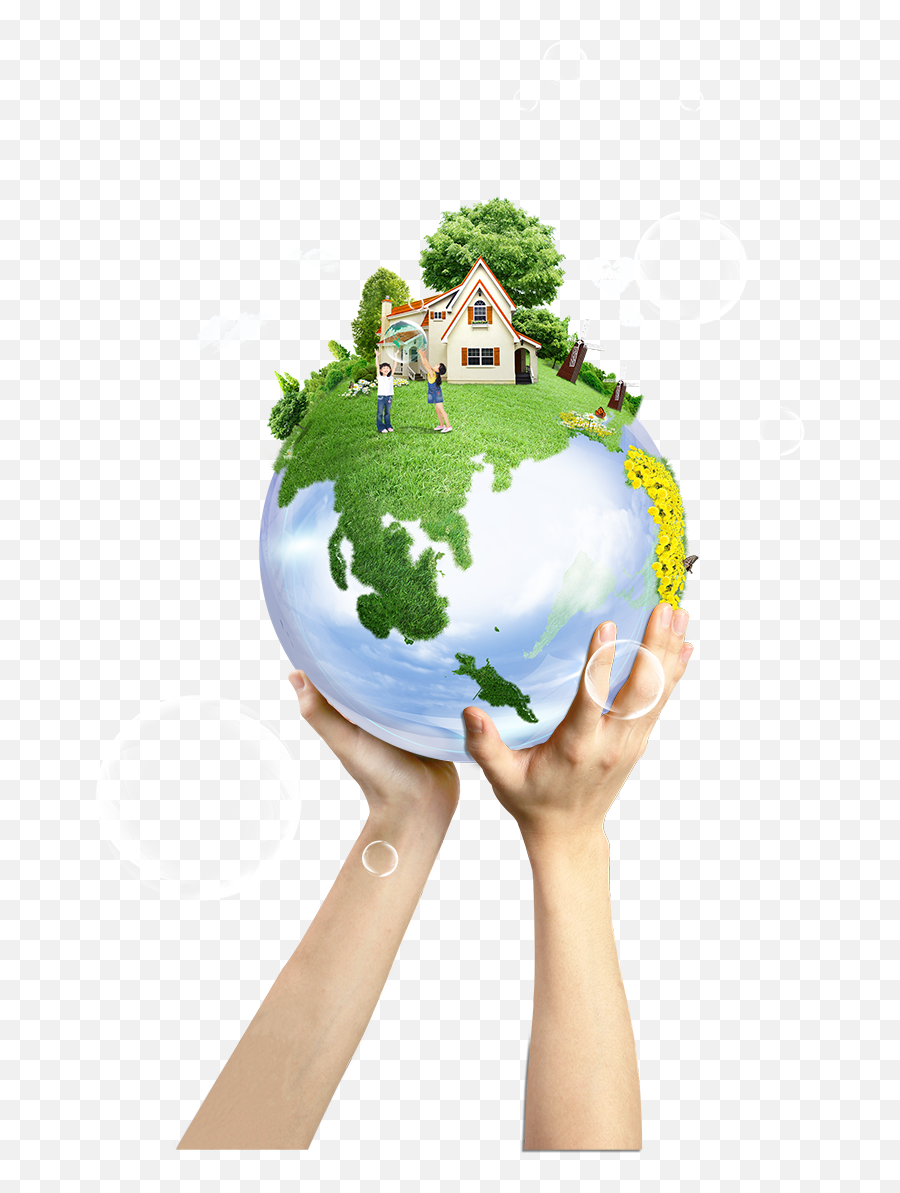 Globe In Hand With House Png Hd Picture - Earth In Hand Png,House Png
