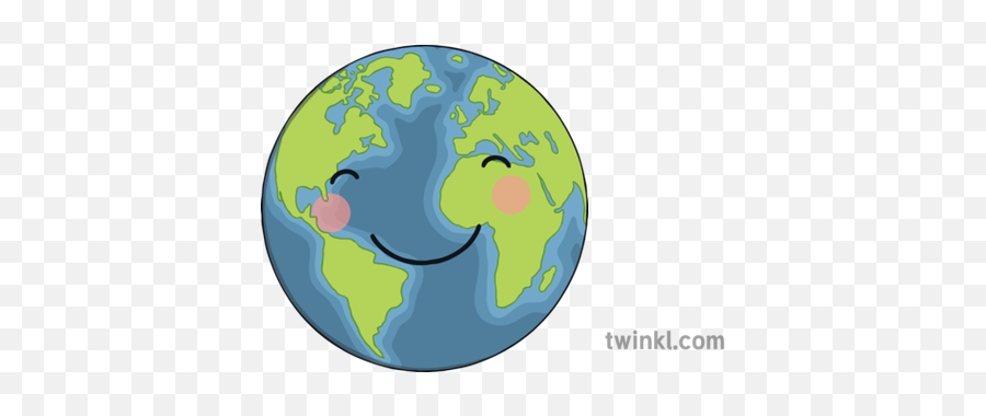 Earth With Smiley Face Globe Happy Ks1 - Planet Earth Illustration Eyfs Png,Globe Emoji Png